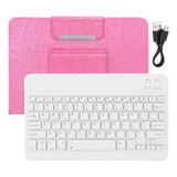 Teclado Bluetooth Portatil De 10 Pulgadas+funda De Cuero Pu