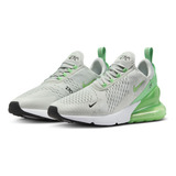 Tenis Para Hombre Nike Air Max 270 Gris Color Plata Claro/negro/blanco/verde Impacto Talla 25 Mx