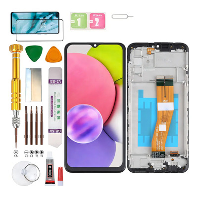 Pantalla Con Marco Para Samsung A03s Sm-a037m Galaxy A037f/ds Display Negro