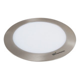 Spot Plafon Panel Embutir Led  18w Redondo Platil Acero