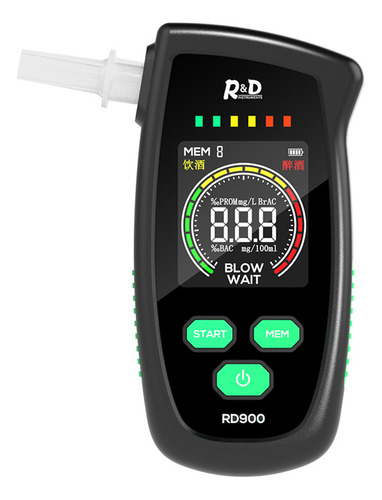 Medidor De Aliento Digital Recargable Breathalyzer, Led