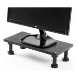 Combo X2 Eleva Monitor Base Soporte Stand Pc Negro Madera Pr