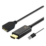 Adaptador De Cable H146 Compatible Con Hdmi/m+usb2.0 A Dp/f