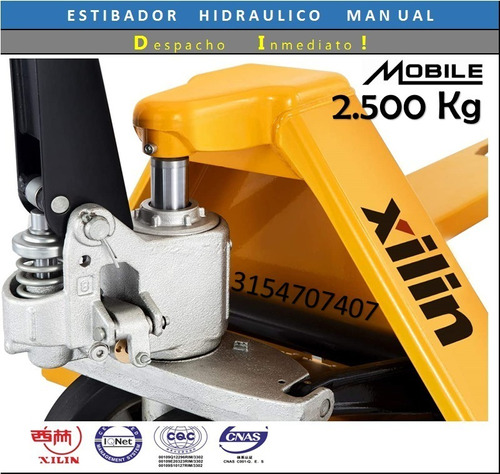 Estibadores Hidráulicos Manuales 2500 Kilos. 