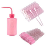 Kit Pizeta+cepillos+lip Brush Para Extensiones De Pestañas 