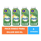 Pack 4 Rinso Para Diluir Detergente Líquido 500ml Rinde 3lt