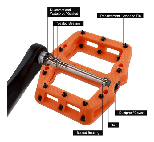 Mzyrh Pedal De Bicicleta De Montaña De 9/16 Pulgadas, 3 Roda