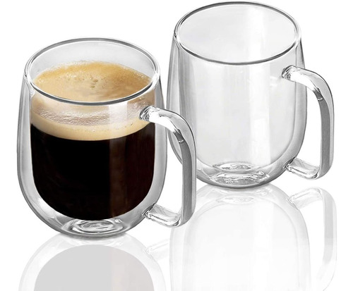 Taza Cafe Doble Pared Borosilicato 350ml Pocillo X 1 