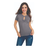 Blusa Casual Mujer Gris 350-78