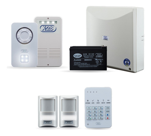 Kit Alarma Casa X-28 4 Zonas Luz Emergencia Domiciliaria