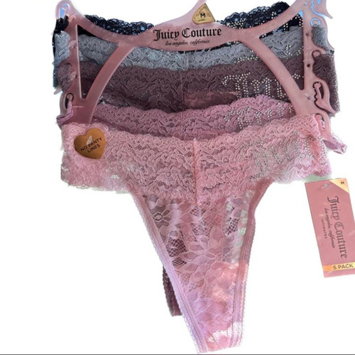 Tanga Juicy Couture,encaje 5 Pack Lencería Mujer