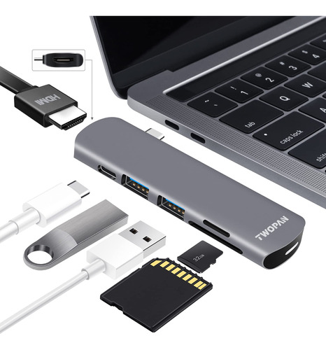 Twopan Hub Usb C Para Macbook Pro/air M1 M2 M3, Adaptador M.