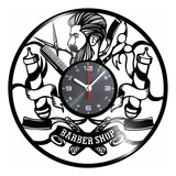 Reloj De Pared De Vinilo Con Barberos, Barbería Vintage, Art