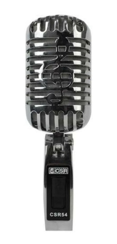 Microfone Dinâmico Estilo Vintage Estúdio Csr54 Metal Prata 