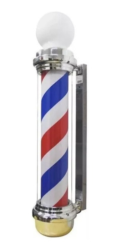 Poste Caramelo Barberia Pole Bombilla Blanca Barber Shop