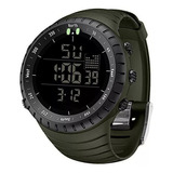 Relógio Digital Smael 1237 Verde Militar Prova D'água