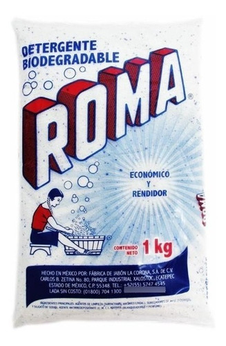Roma Detergente Biodegradable En Polvo Bolsa De 1 Kg.
