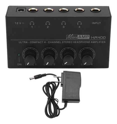 Amplificador De Audifonos Ha400 De 4 Canales Negros 110-240v