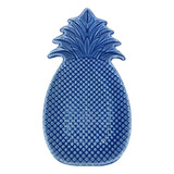 Travessa Ceramica Formato Abacaxi Azul Scalla - Petisqueira