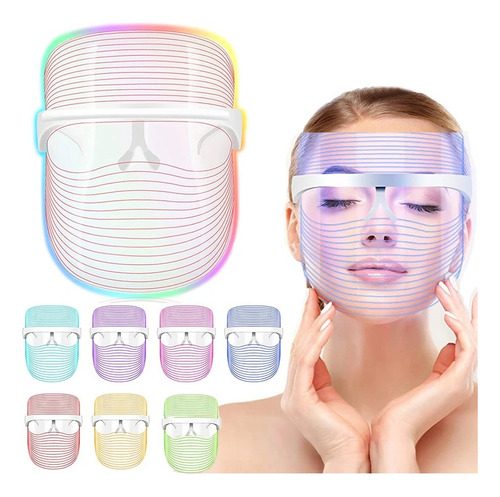 Mascara Facial Led 7 Colores - Fototerapia Antiedad Y Acne