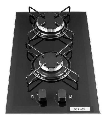 Cooktop À Gas 2 Bocas Stelar Bivolt Preto 110v/220v