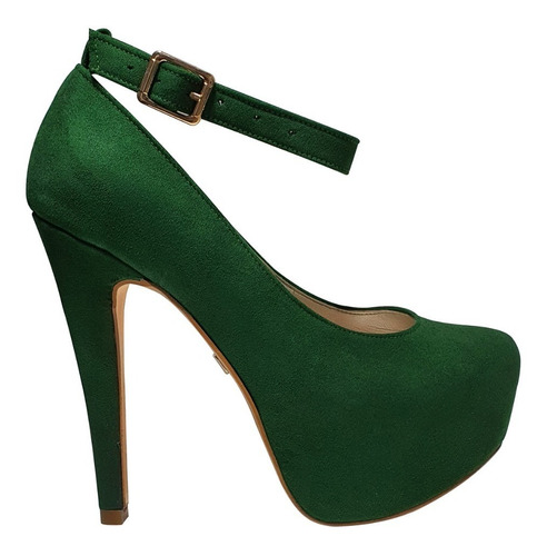 Zapatillas Rivera Verdes Moda Mujer Tacón Y Alto Plataforma 
