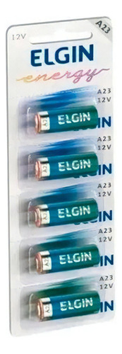 Bateria Alcalina A23 12v Elgin Energy Blister 5 Pilhas 82195
