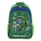 Mochila Escolar Grande Primaria Chenson Minecraft Dudol Mc66071-g