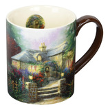 Lang Hollyhock Casa 14 Oz. Taza De Thomas Kinkade, 1 Unidad 