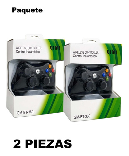 Paquete 2 Piezas Control Gamepad Inalambrico Para  Xbox 360 