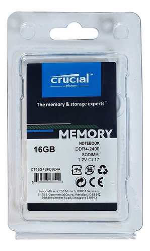 Memoria Ram Laptop Crucial Ddr4 16gb 2400mhz Ct16g4sfd824a