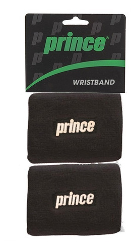 Muñequera Prince Negro Logo Dorado Tenis Padel Squash