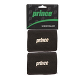 Muñequera Prince Negro Logo Dorado Tenis Padel Squash