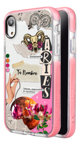 Funda Para iPhone Mujer Signo Zodiaco Aries Tu Nombre