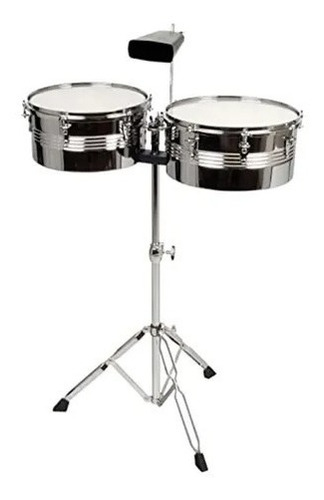 Timbal Latino 13 -14 Con Base Campana Y Baquetas 