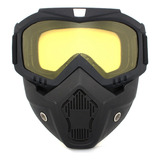 Casco Gafas Motocicleta Con Protector Facial A Prueba Viento