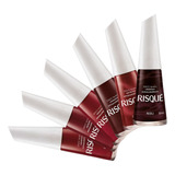 Kit 6 Esmaltes Risque Coleção Clássicos Vermelhos Atacado 