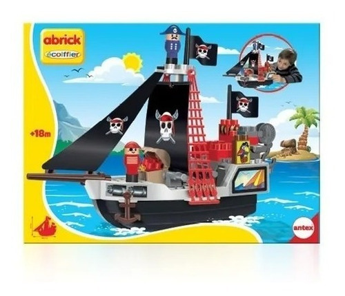Barco Pirata Infantil Abrick Bloques Ladrillos +18 Meses Cantidad De Piezas 19