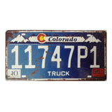 Placa Carro Antiga Decorativa Metálica Colorado Truck 414-4