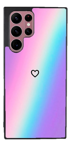 Funda Para Galaxy Corazon Negro Silueta Fondo Colores Moda