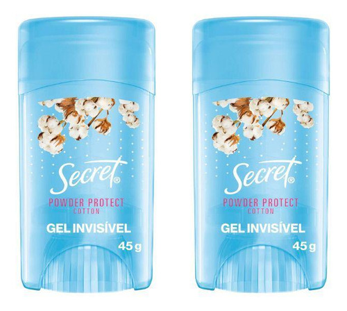 Desodorante Secret Clear Gel Cotton 45g - Kit Com 2un