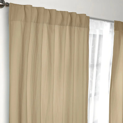 Juego De Cortinas Viasoft Largas 2.30m Vianney Varioscolores Color Kaki | Envío gratis