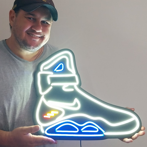 Luminoso Led Neon Tênis Nike Air Mag Filme De Volta P Futuro