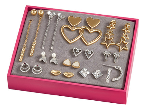 Estuche De Aretes Hearts & Stars X12 - Cyzone