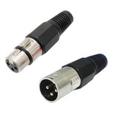 20x Plug Conector Xlr Canon Macho + Femea Preto Profissional