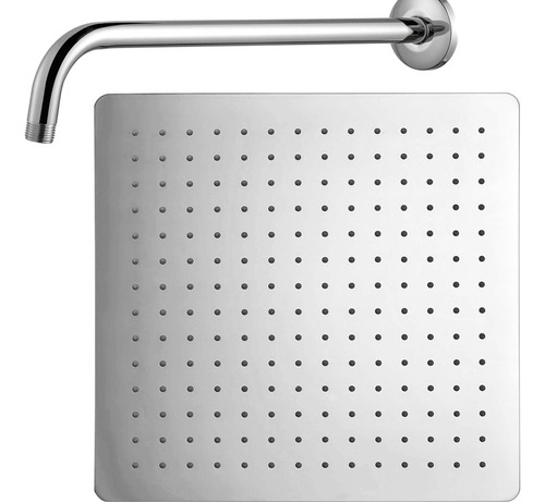 Ducha Inox Ss304 Quadrada 40cm Fina 40x40 Chuveiro Com Braço