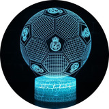 Lámpara De Escritorio Led 3d Real Madrid Usb Balón Futbol