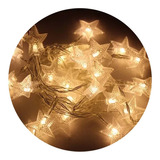 Guirnalda De Estrellita Luz Led Ambar Fija Deco Boda Navidad