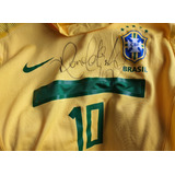 Camisa De Jogo Seleção Autografada Por Ronaldinho Gaucho
