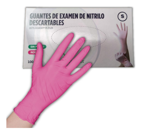 Guantes De Nitrilo Rosa | Euromix | Caja X100 U.